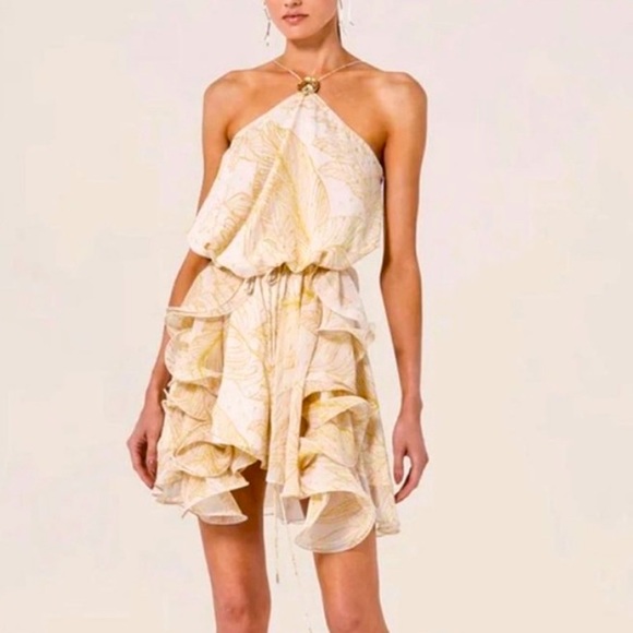 ALEXIS Asia Ruffle Halter Medallion Mini Dress - Picture 3 of 5